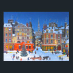 Vintage Christmas holidays village stylish Poster<br><div class="desc">Vintage Christmas holiday in the village of yesterday.</div>