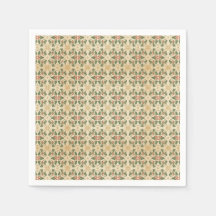 Vintage Christmas Holly and Berry Pattern Holiday