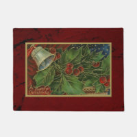 Vintage Christmas Holly and Silver Bells
