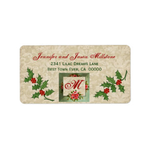 Vintage Christmas Holly Label