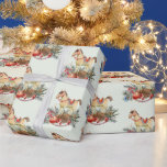 Vintage Christmas Horse, Red Berries , Decorations Wrapping Paper<br><div class="desc">Watercolor Christmas illustration</div>
