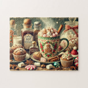 Vintage Christmas Hot Cocoa Bar  Jigsaw Puzzle