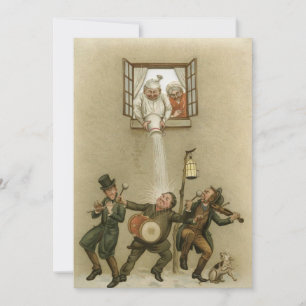 Vintage Christmas Hot Water Holiday Card