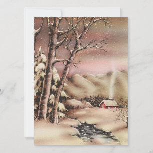 Vintage Christmas House Holiday Card