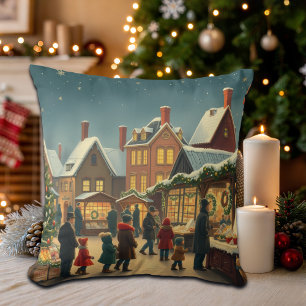 Vintage Christmas Illustration Cushion