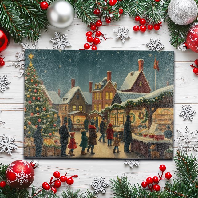 Vintage Christmas Illustration Cutting Board (Creator Uploaded)
