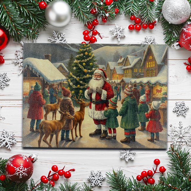 Vintage Christmas Illustration Cutting Board (Creator Uploaded)