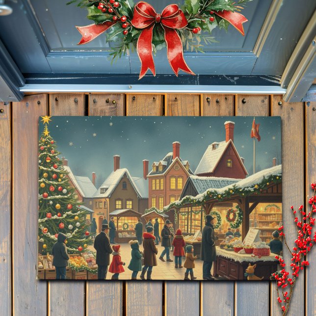 Vintage Christmas Illustration Doormat (Creator Uploaded)
