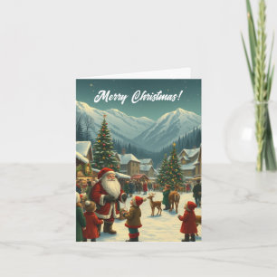Vintage Christmas Illustration Holiday Card