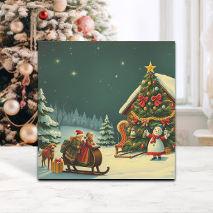 Vintage Christmas Illustration Holiday Card