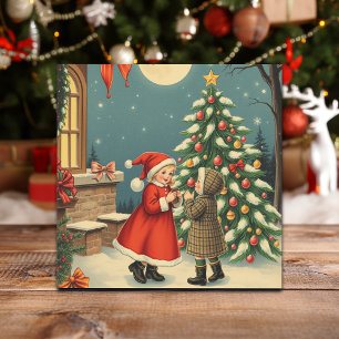 Vintage Christmas Illustration Holiday Card