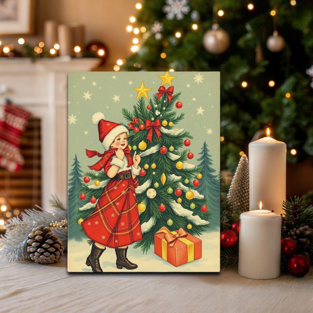 Vintage Christmas Illustration Holiday Postcard (Creator Uploaded)