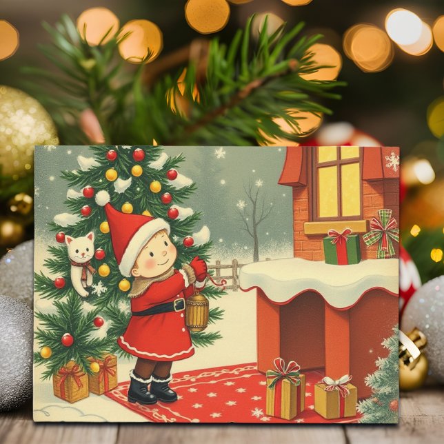 Vintage Christmas Illustration Holiday Postcard (Creator Uploaded)