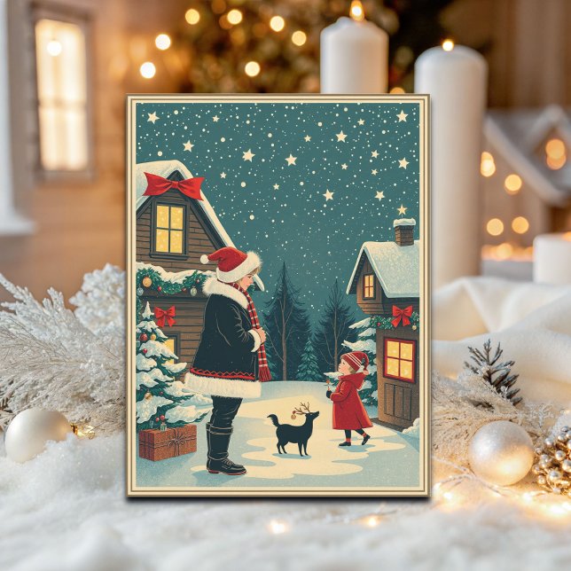 Vintage Christmas Illustration Holiday Postcard (Creator Uploaded)