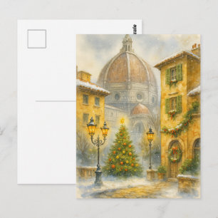 Vintage Christmas in Florence Italy Postcard Retro