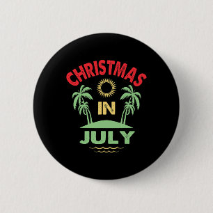 Vintage Christmas In July Summer Beach Party Women 6 Cm Round Badge