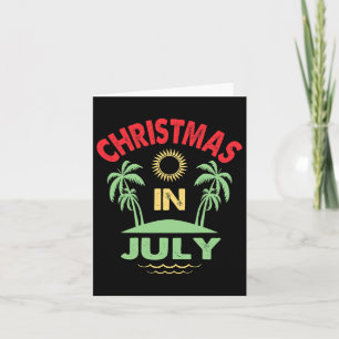 Vintage Christmas In July Summer Beach Party Women Card