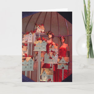 Vintage Christmas in New York Window Display Holiday Card