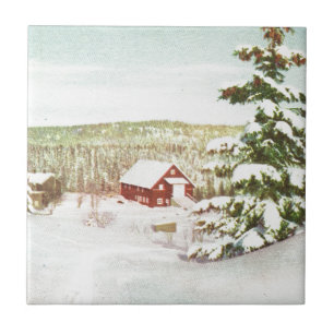 Vintage Christmas in Norway, 1950 Tile
