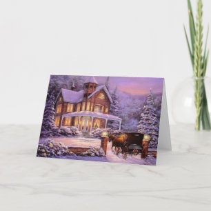 Vintage Christmas In The Country Holiday Card