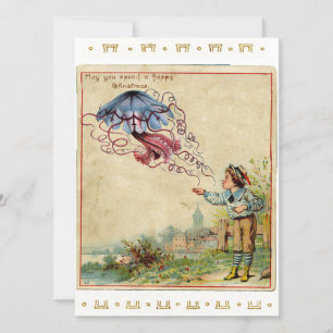 Vintage Christmas Jellyfish Holiday Card