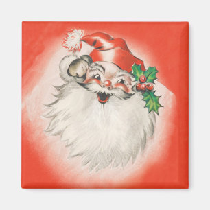Vintage Christmas, Jolly Retro 50s Santa Claus Magnet