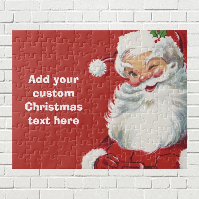 Vintage Christmas, Jolly Santa Claus Winking Jigsaw Puzzle (Creator Uploaded)