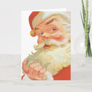Vintage Christmas, Jolly Santa Claus with a Secret Holiday Card