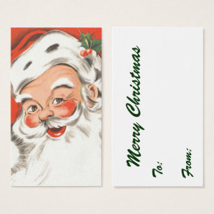 Vintage Christmas, Jolly Santa Claus with Smile
