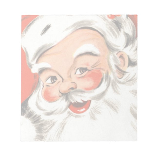 Vintage Christmas, Jolly Santa Claus with Smile Notepad (Front)