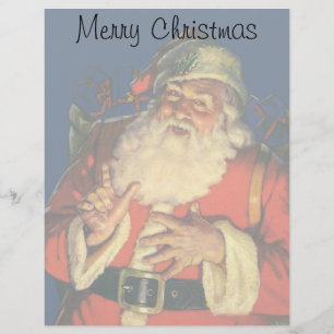 Vintage Christmas, Jolly Santa Claus with Toys