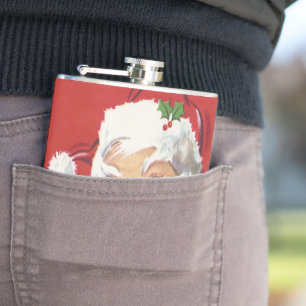 Vintage Christmas, Jolly Winking Santa Claus Hip Flask