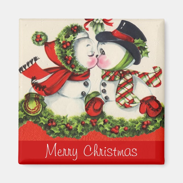 Vintage Christmas Kiss Magnet (Front)
