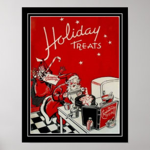 Vintage Christmas Kitchen Print 11x14