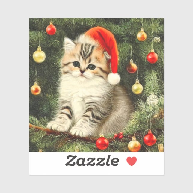 Vintage Christmas Kitten (Sheet)