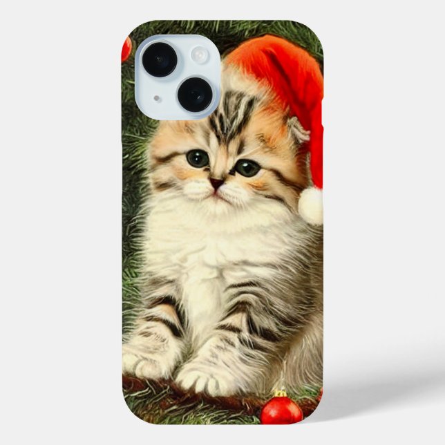 Vintage Christmas Kitten Case-Mate iPhone Case (Back)