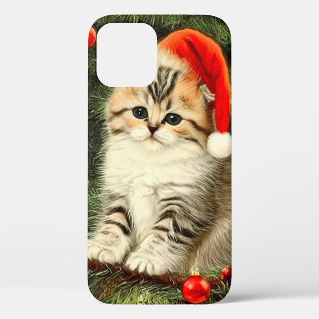 Vintage Christmas Kitten Case-Mate iPhone Case (Back)