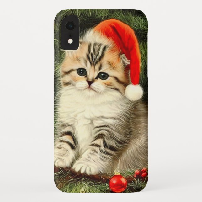 Vintage Christmas Kitten Case-Mate iPhone Case (Back)