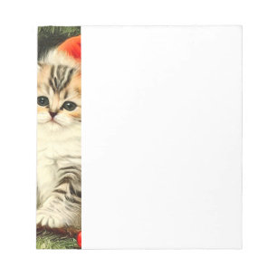 Vintage Christmas Kitten Notepad
