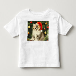 Vintage Christmas Kitten Toddler T-Shirt