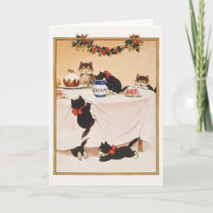 Vintage Christmas Kittens, Holiday Card