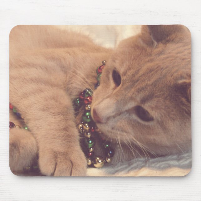 Vintage Christmas Kitty Mouse Pad (Front)