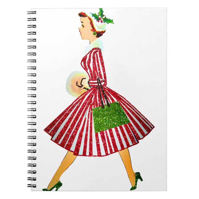 vintage christmas lady notebook (Front)