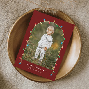 Vintage Christmas Lights Photo Arch Holiday Card