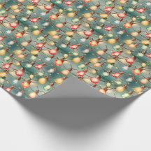 Vintage Christmas Lights Watercolor Seamless