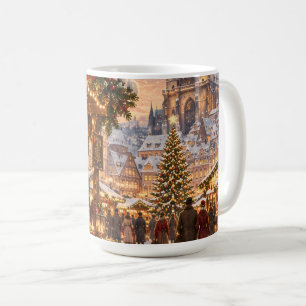 Vintage Christmas Market , European Travel holiday Coffee Mug