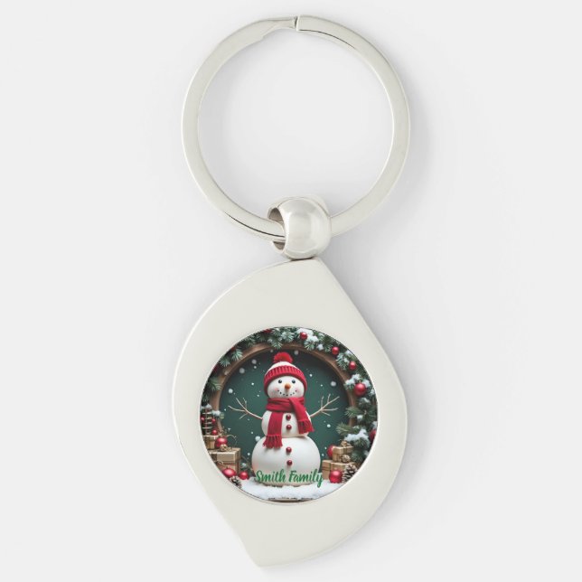 Vintage Christmas - Metal Keychain (Front)