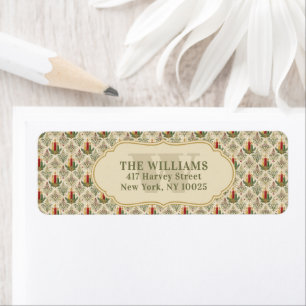 Vintage Christmas  Monogram Return Address Label