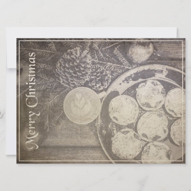 Vintage Christmas Motif with Cookies and Coffee (Front)