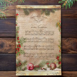 Vintage Christmas Music and Pine Decoupage Tissue Paper<br><div class="desc">Vintage Christmas Waltz sheet music bordered by pine,  holly and Christmas baubles on grungy distressed parchment background.</div>
